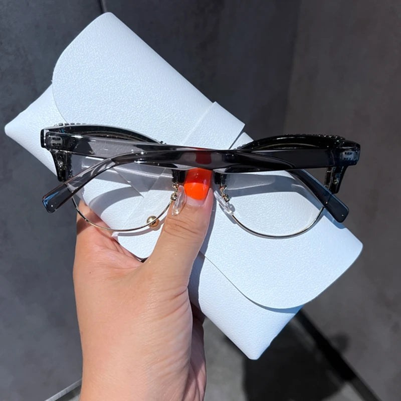 Rhinestone Cat Eye Blue Light Glasses – Glam, Bold 