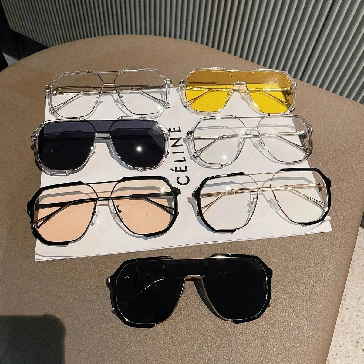 Oversized Square Shield Sunglasses for Women Punk Trendy UV400 Amazon.com: helena Classic Oversized punk Square Sunglasses  main image 2