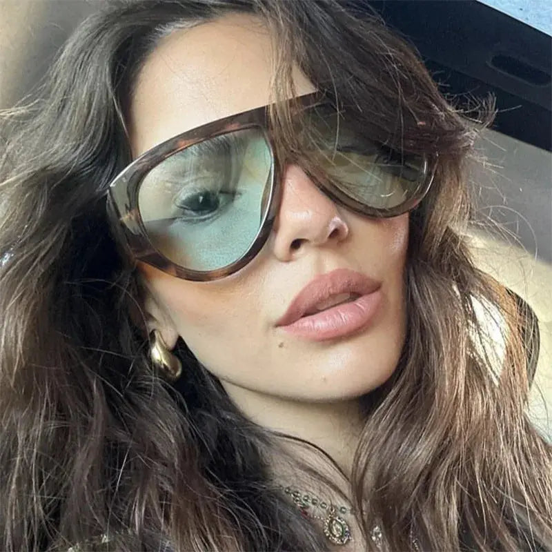 Vintage Oversized Pilot Sunglasses Big Frame Windproof UV400 Protection Vintage Luxury Brand Designer Oversized Pilot Sunglasses  main image 2