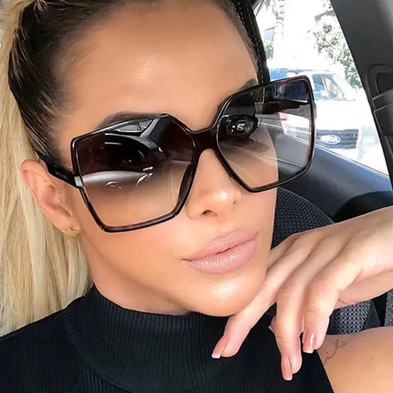 Oversized Square Sunglasses for Women Black, Pink & Leopard  display picture 3