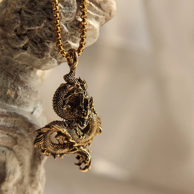 Gothic Necklace for Men Evil Hanging Dragon Necklace - Gothic Necklace for Men and Women Wicked Tender