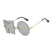 Letter NO Sunglasses - Big Funny Sunglasses Colored Mirror Sunglasses Wicked Tender
