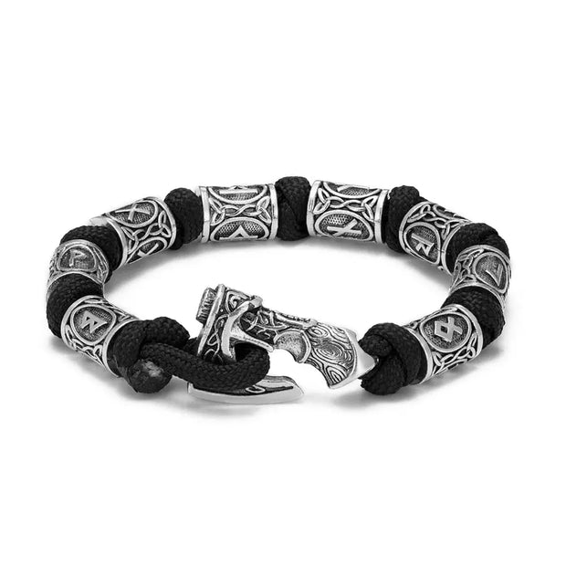 Viking Rune Bracelet for Men Runic Leviathan Axe Bracelet - Large Paracord Leviathan Axe Bracelet Viking Rune Bracelet for Men Wicked Tender