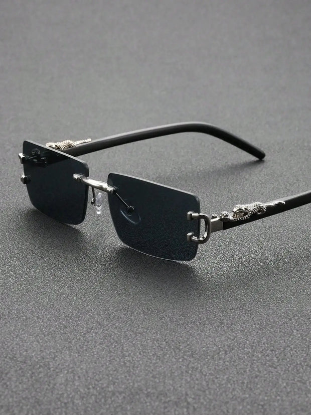 12 IMPORT SURENDRA - 1/2 PCS Fashionable Trendy Frameless Rectangular Personalized Sunglasses For Daily Life Wicked Tender