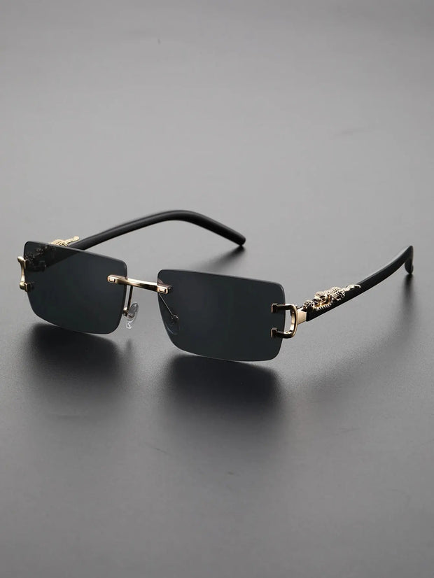 12 IMPORT SURENDRA - 1/2 PCS Fashionable Trendy Frameless Rectangular Personalized Sunglasses For Daily Life Wicked Tender