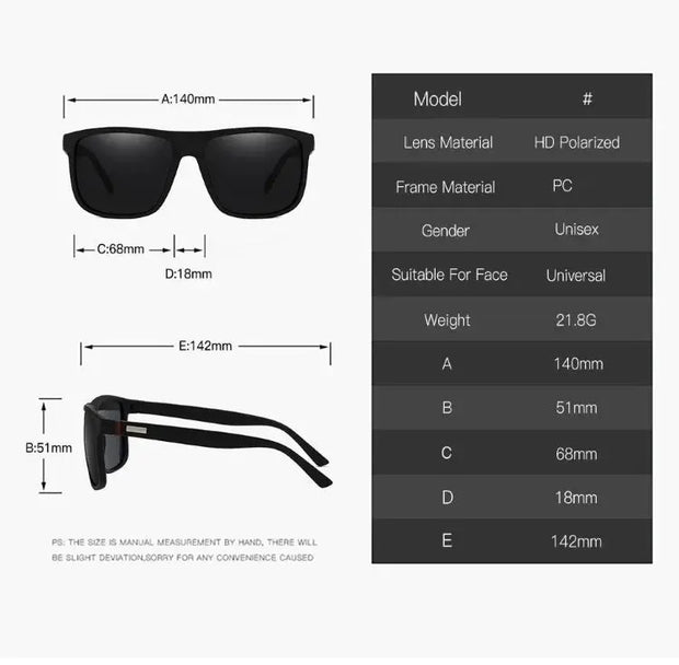 13 IMPORT SURENDRA - Fashion Vintage Square Polarized Sunglasses Men Women Luxury Brand Designer Men's Sun Glasses Driving Fishing UV400 Eyewear Man Wicked Tender