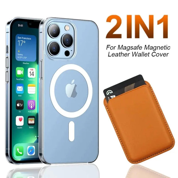 2 in 1 Magsafe Phone Case with Detachable Leather Wallet, Clear Magsafe Case for iPhone 11, 12, 13, 14, Pro, Pro Max, XR Wicked Tender