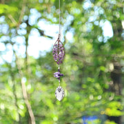 35cm Tree of Life Crystal Droplet Sun Dreamcatcher - Amethyst Gemstone Beads Wicked Tender