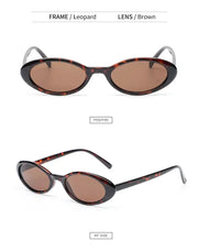 5 IMPORT SURENDRA - Sexy Small Oval Women's Sunglasses 2024 New Fashion Leopard Brown Hot Sun Glasses Female Retro Colorful Shade Eyeglass Wicked Tender