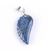 Angel Wing Carved Gemstone Pendant Necklace - Amethyst, Lapi Lazuli, Obsidian & More Wicked Tender