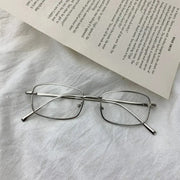 Blue Light Surendra 01 - Japanese Style Harajuku Square Glasses Frame for Women No Makeup Fashion  Y2K Metal Anti-blue Glasses Men Retro Reading Glasses Wicked Tender