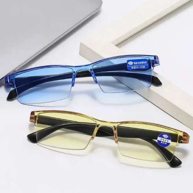 Blue Light Surendra 04 - Smart Automatic Zoom Reading Glasses Ultralight Rimless Anti Blue-ray Radiation Protection Optical Blue Light Glasses Unisex Wicked Tender