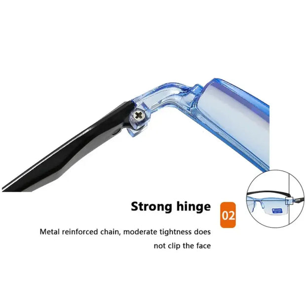 Blue Light Surendra 04 - Smart Automatic Zoom Reading Glasses Ultralight Rimless Anti Blue-ray Radiation Protection Optical Blue Light Glasses Unisex Wicked Tender