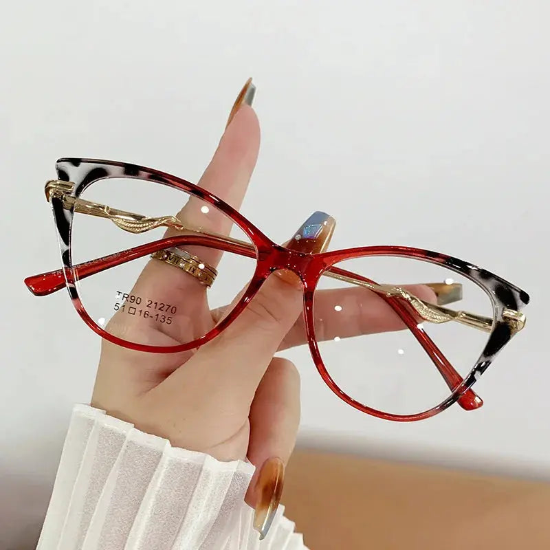thumbnail image 2 of Rhinestone Temple Glasses FERAVIA Frame For Women - Vintage Non Prescription Clear Lens Eyeglasses Cat Eye Glasses 2 of 9
