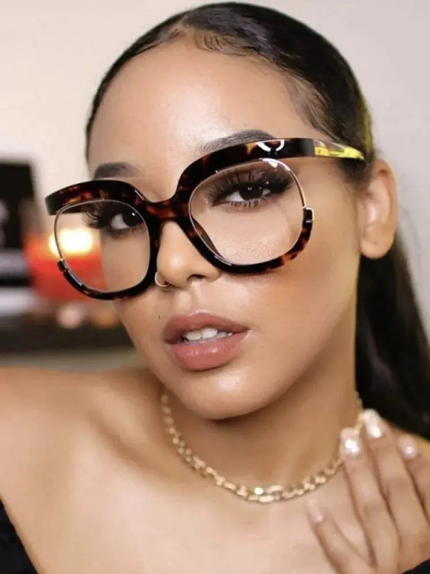 Blue Light Surendra 16 - 2023 Ins Rainbow Frame Fashion Retro Round Anti Blue Light Women Glasses Vintage Oversized Colourful Frame Clear Eyeglasses Wicked Tender