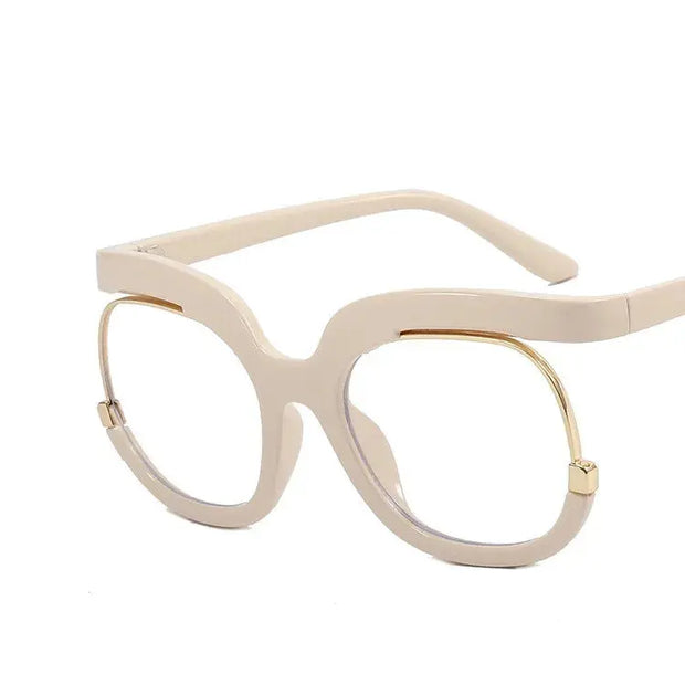 Blue Light Surendra 16 - 2023 Ins Rainbow Frame Fashion Retro Round Anti Blue Light Women Glasses Vintage Oversized Colourful Frame Clear Eyeglasses Wicked Tender