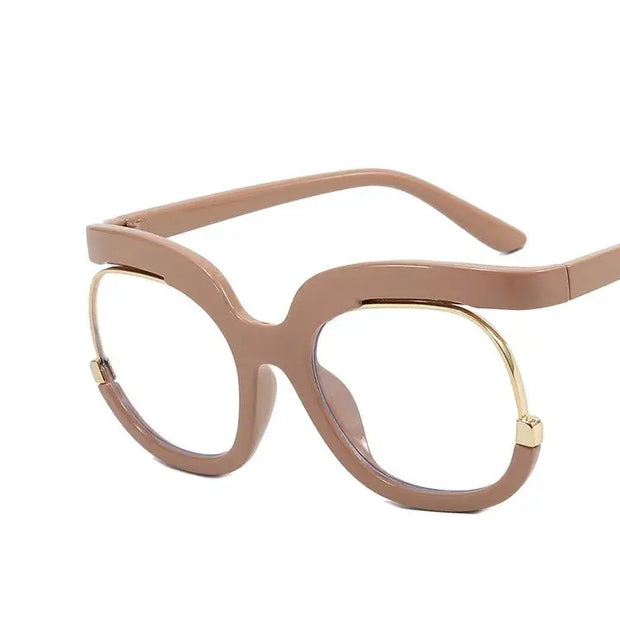 Blue Light Surendra 16 - 2023 Ins Rainbow Frame Fashion Retro Round Anti Blue Light Women Glasses Vintage Oversized Colourful Frame Clear Eyeglasses Wicked Tender