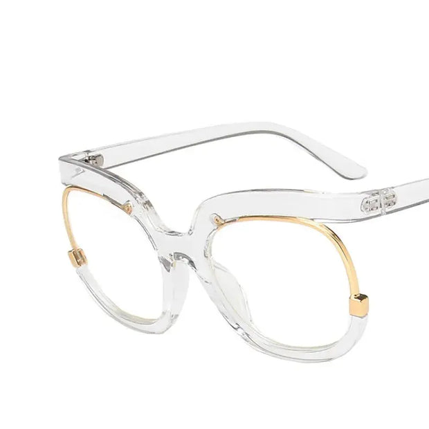 Blue Light Surendra 16 - 2023 Ins Rainbow Frame Fashion Retro Round Anti Blue Light Women Glasses Vintage Oversized Colourful Frame Clear Eyeglasses Wicked Tender
