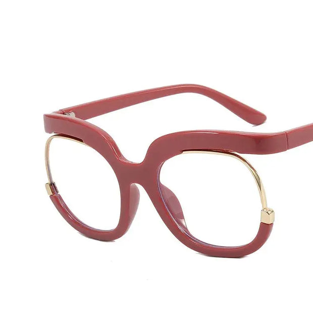 Blue Light Surendra 16 - 2023 Ins Rainbow Frame Fashion Retro Round Anti Blue Light Women Glasses Vintage Oversized Colourful Frame Clear Eyeglasses Wicked Tender