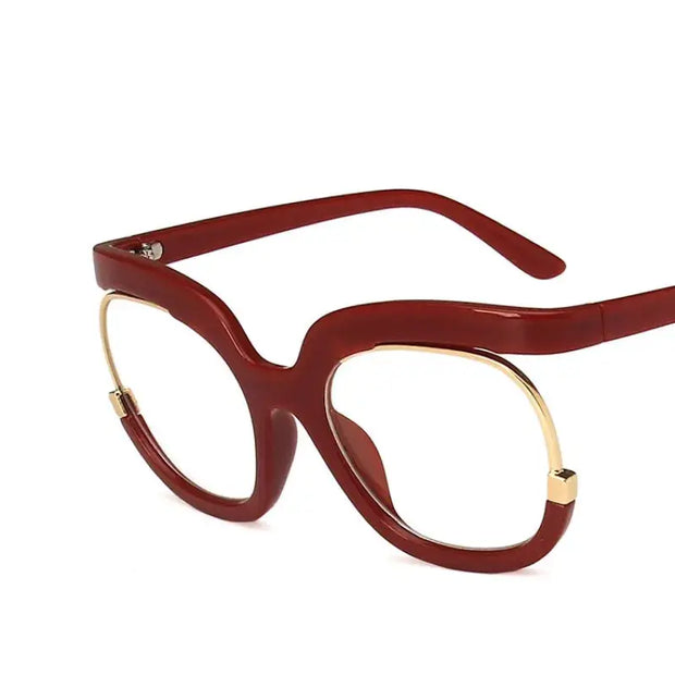 Blue Light Surendra 16 - 2023 Ins Rainbow Frame Fashion Retro Round Anti Blue Light Women Glasses Vintage Oversized Colourful Frame Clear Eyeglasses Wicked Tender