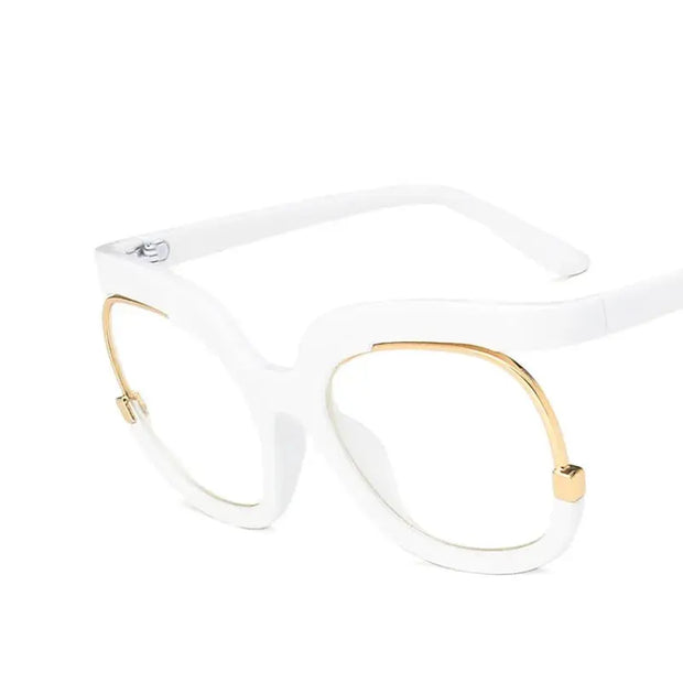 Blue Light Surendra 16 - 2023 Ins Rainbow Frame Fashion Retro Round Anti Blue Light Women Glasses Vintage Oversized Colourful Frame Clear Eyeglasses Wicked Tender
