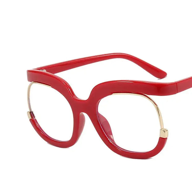 Blue Light Surendra 16 - 2023 Ins Rainbow Frame Fashion Retro Round Anti Blue Light Women Glasses Vintage Oversized Colourful Frame Clear Eyeglasses Wicked Tender