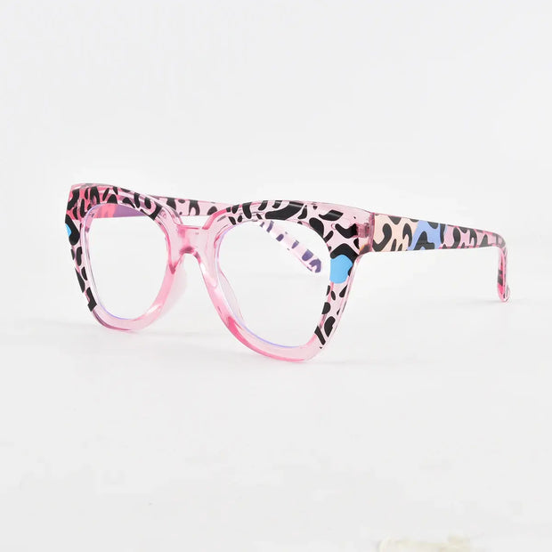 Blue Light Surendra 17 - Rhaegal New Pink Cat Eye Blue Light Blocking Glasses for Women Fashion Unique Design Plano Lenses Transparent Computer Glasses Wicked Tender