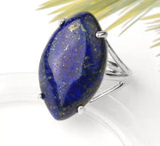 Eye Shaped Cabochon Gemstone Crystal Ring - Black Onyx, Amethyst, Turquoise & More Wicked Tender