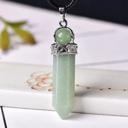 Gemstone Pillar Point Pendant Necklace - Amethyst, Green Aventurine, Crystal Quartz & More Wicked Tender