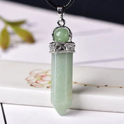 Gemstone Pillar Point Pendant Necklace - Amethyst, Green Aventurine, Crystal Quartz & More Wicked Tender