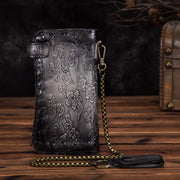 Dragon & Tiger Forge Wallet – Handcrafted Mythic Leather Wallet for Power & Balance