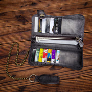 Dragon & Tiger Forge Wallet – Handcrafted Mythic Leather Wallet for Power & Balance