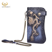 Dragon & Tiger Forge Wallet – Handcrafted Mythic Leather Wallet for Power & Balance
