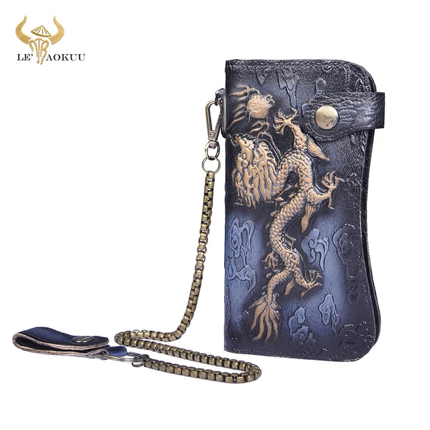 Dragon & Tiger Forge Wallet – Handcrafted Mythic Leather Wallet for Power & Balance