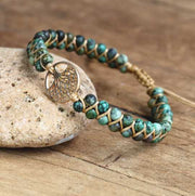 Handmade Boho Wrap Jasper Stone Bracelet - Natural Stone Bohohemian Rope Chain Charm Bracelet with Tree of Life Pendant Wicked Tender
