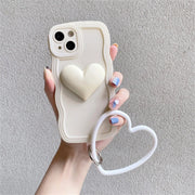 Heart Bangle Big 3D Heart Phone Case with Strap - Cute iPhone Case with Lanyard for Girls for iPhone 11, 12, SE, 13, 14, Pro, Pro Max, Plus Wicked Tender