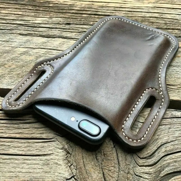 Heavy Duty Leather Cell Phone Holster - Mens Tactical Cell Phone Holster Extra Large Cell Phone Loop Holster for iPhone, Samsung, Oppo, Redmi, Huawei, Xiaomi, Vivo, Lenovo, LG Wicked Tender