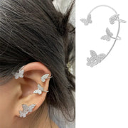Mini Crystal Butterfly Ear Cuff - Adjustable Sparkling Bijoux Earring Bone Clip Wicked Tender