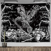 Large Psychedelic Cosmic Skeleton Wall Tapestry for Wall Decor - Wicked Tender
