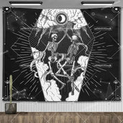 Large Psychedelic Cosmic Skeleton Wall Tapestry for Wall Decor - Wicked Tender
