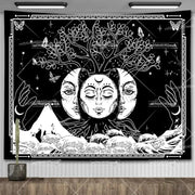 Large Psychedelic Cosmic Skeleton Wall Tapestry for Wall Decor - Wicked Tender