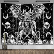 Large Psychedelic Cosmic Skeleton Wall Tapestry for Wall Decor - Wicked Tender