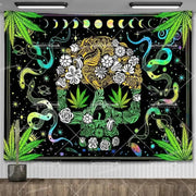 Large Psychedelic Cosmic Skeleton Wall Tapestry for Wall Decor - Wicked Tender