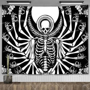 Large Psychedelic Cosmic Skeleton Wall Tapestry for Wall Decor - Wicked Tender