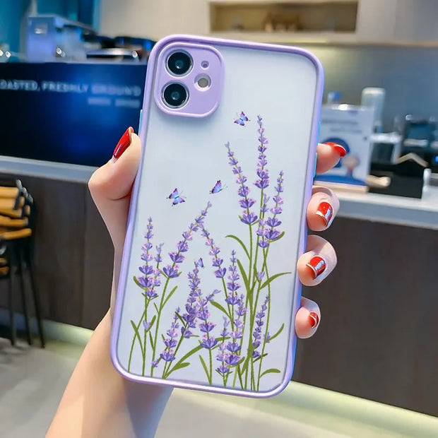 Pastel Color Wild Flower Phone Case - Pastel Aesthetic Phone Case Clear Flower Phone Case Cute Flower Phone Case Cute Spring Phone Case for iPhone 11, 12, 13, 14, Pro, Pro Max, XR Wicked Tender