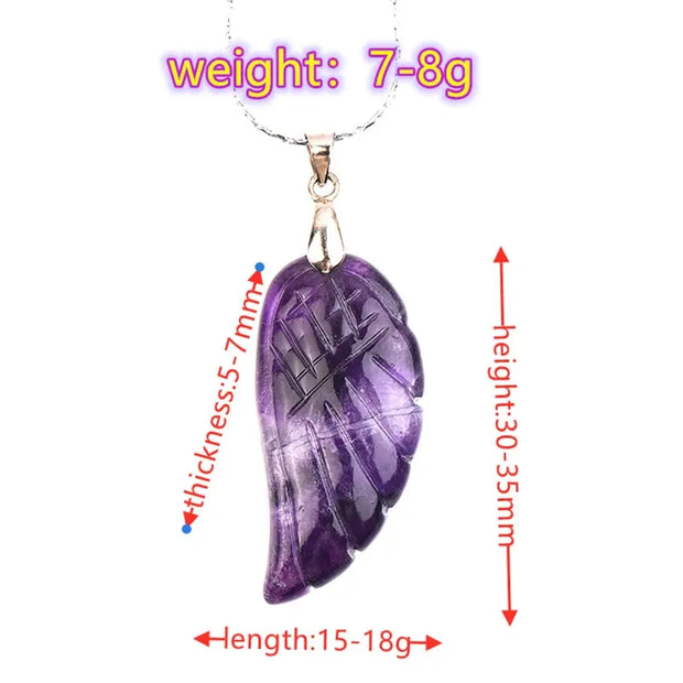 Purple Angel Wing Fluorite Pendant Necklace - Hand Polished Gemstone Necklace Wicked Tender