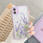 Red Wild Flower Phone Case - Clear Flower Phone Case Colorful Aesthetic Phone Case Blue Flower Purple Lavender Flower Cute Spring Phone Case for iPhone 11, 12, 13, 14, Pro, Pro Max, XR Wicked Tender
