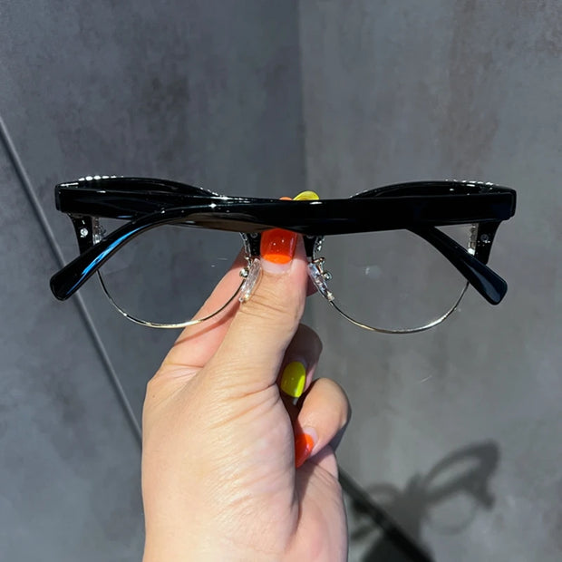 Rhinestone Cat Eye Blue Light Glasses – Glam, Bold  display picture 1