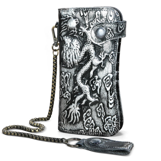 Dragon & Tiger Forge Wallet – Handcrafted Mythic Leather Wallet for Power & Balance