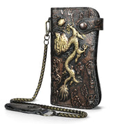 Dragon & Tiger Forge Wallet – Handcrafted Mythic Leather Wallet for Power & Balance
